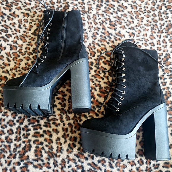 Iron Fist Shoes - Iron Fist suede platform boot creature ofthe night